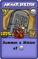 Wizard101 Death spell card: Animate Skeleton, Spell ID 17333