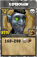 Wizard101 Death spell card: Leperchaun, Spell ID 17336