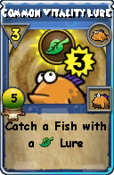 Wizard101 Fishing spell card: Common Vitality Lure, Spell ID 17341