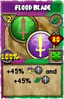 Wizard101 Life spell card: Flood Blade, Spell ID 17345
