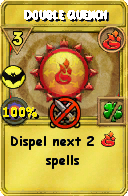 Wizard101 Fire spell card: Double Quench, Spell ID 17376