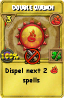 Wizard101 Fire spell card: Double Quench, Spell ID 17377