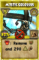 Wizard101 Myth spell card: Mystic Colossus, Spell ID 17406