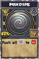 Wizard101 Shadow spell card: Push Dispel, Spell ID 17424