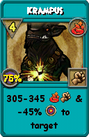 Wizard101 Fire spell card: Krampus, Spell ID 17434
