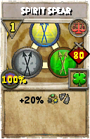Wizard101 Balance spell card: Spirit Spear, Spell ID 17449