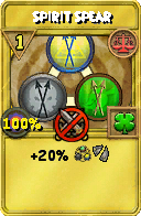 Wizard101 Balance spell card: Spirit Spear, Spell ID 17450