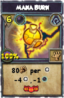 Wizard101 Shadow spell card: Mana Burn, Spell ID 17463