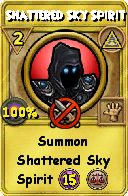 Wizard101 Myth spell card: Shattered Sky Spirit, Spell ID 17466