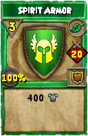 Wizard101 Life spell card: Spirit Armor, Spell ID 17467