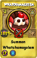 Wizard101 Myth spell card: Whatchamagolem, Spell ID 17473