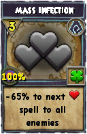 Wizard101 Shadow spell card: Mass Infection, Spell ID 17485