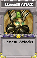 Wizard101 School 16 spell card: Llamasu Attack, Spell ID 17497