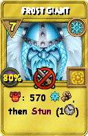 Wizard101 Ice spell card: Frost Giant, Spell ID 17503