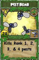 Wizard101 Gardening spell card: Pest Bomb, Spell ID 17505
