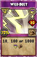 Wizard101 Storm spell card: Wild Bolt, Spell ID 17509