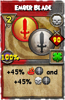 Wizard101 Death spell card: Ember Blade, Spell ID 17511
