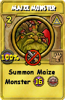 Wizard101 Myth spell card: Maize Monster, Spell ID 17518