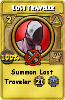 Wizard101 Myth spell card: Lost Traveler, Spell ID 17522