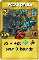 Wizard101 Ice spell card: Polar Swarm, Spell ID 17525