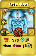Wizard101 Ice spell card: Frost Giant, Spell ID 17543