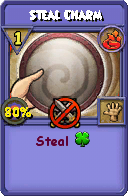 Wizard101 Fire spell card: Steal Charm, Spell ID 17545