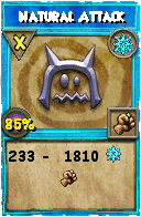Wizard101 Ice spell card: Natural Attack, Spell ID 17567