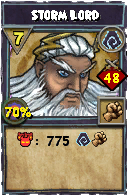 Wizard101 Shadow spell card: Storm Lord, Spell ID 17577