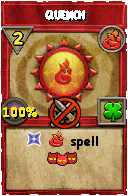 Wizard101 Fire spell card: Quench, Spell ID 17586