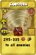Wizard101 Balance spell card: Sandstorm, Spell ID 17588