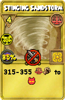 Wizard101 Balance spell card: Stinging Sandstorm, Spell ID 17589