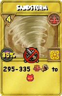 Wizard101 Balance spell card: Sandstorm, Spell ID 17592