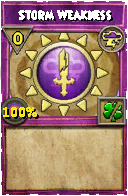 Wizard101 Storm spell card: Storm Weakness, Spell ID 17602
