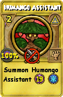 Wizard101 Myth spell card: Humango Assistant, Spell ID 17605