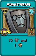 Wizard101 Ice spell card: Mummy Wraps, Spell ID 17619