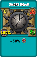 Wizard101 Fire spell card: Smoke Bomb, Spell ID 17620