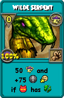Wizard101 Storm spell card: Wilde Serpent, Spell ID 17622