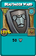 Wizard101 Ice spell card: Beastmoon Ward, Spell ID 17633
