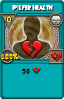 Wizard101 Death spell card: Pilfer Health, Spell ID 17635