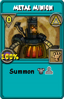 Wizard101 Myth spell card: Metal Minion, Spell ID 17640