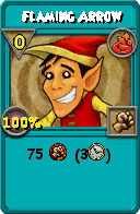 Wizard101 Fire spell card: Flaming Arrow, Spell ID 17641