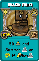 Wizard101 Myth spell card: Brazen Strike, Spell ID 17644