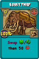 Wizard101 Balance spell card: Lousy Thief, Spell ID 17647