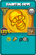 Wizard101 Death spell card: Haunting Howl, Spell ID 17651