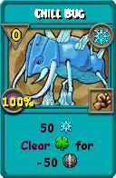 Wizard101 Ice spell card: Chill Bug, Spell ID 17657