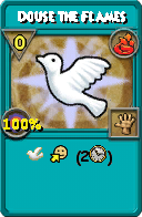 Wizard101 Fire spell card: Douse the Flames, Spell ID 17658