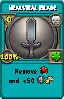 Wizard101 Death spell card: Healsteal Blade, Spell ID 17672
