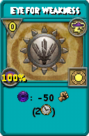 Wizard101 Storm spell card: Eye for Weakness, Spell ID 17673