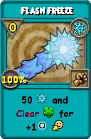 Wizard101 Ice spell card: Flash Freeze, Spell ID 17676