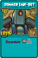 Wizard101 Myth spell card: Summon Sani-Bot, Spell ID 17677